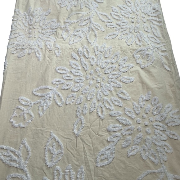 American Vintage Other - Vintage chenille pale yellow and white cotton duvet cover 89 x 89